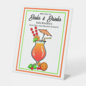 Pickleball Bachelorette Wedding Dinks & Drinks Sockelschild (Vorderseite)
