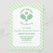 Pickleball Bachelorette Weekend Einladung (Vorderseite)