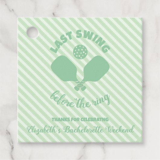 Pickleball Bachelorette Weekend Geschenkanhänger (Vorderseite)