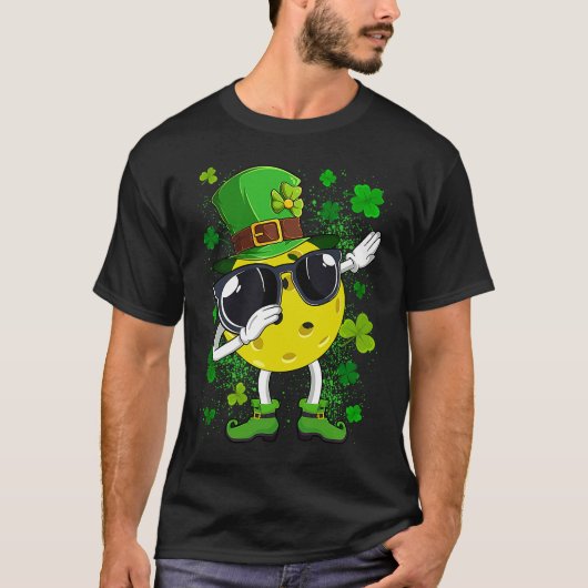 Pickleball Ball Leprechaun St Patrick's Da T-Shirt (Vorderseite)