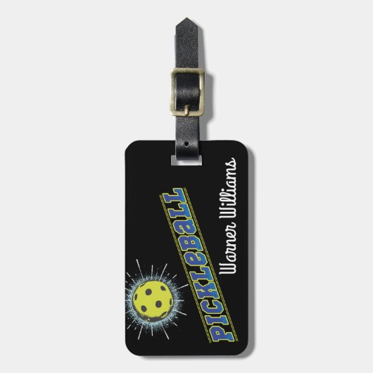 Pickleball Ball mit Gepäckanhänger (Vorderseite vertikal)