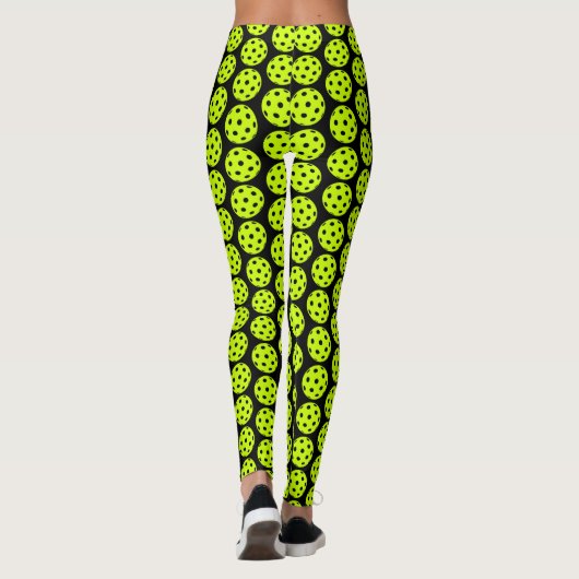 Pickleball-Ball-Muster Leggings (Rückseite)