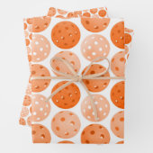 Pickleball Ball, Orange Pickleball Balls auf Weiß Geschenkpapier Set (Beispiel)