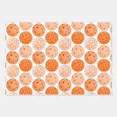 Pickleball Ball, Orange Pickleball Balls auf Weiß Geschenkpapier Set (Vorderseite)