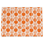 Pickleball Ball, Orange Pickleball Balls auf Weiß Große Geschenktüte (Vorderseite)
