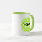 Pickleball Ball Personalisiert Name Green Tasse (VorderseiteRechts)