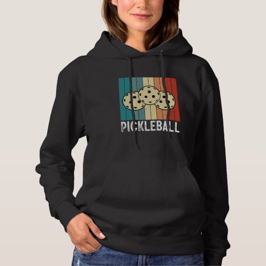 Pickleball Ball Retro Vintage 70's 80's 3 Hoodie (Vorderseite)