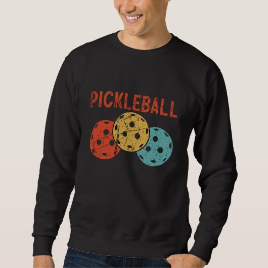 Pickleball Ball Retro Vintage 70's 80's  7 Sweatshirt (Vorderseite)