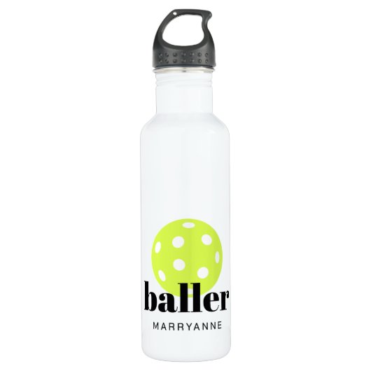 Pickleball Baller Personalisiert Edelstahlflasche (Vorderseite)