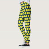 Pickleball Balls Gelb Blau Gemustert Leggings (Links)
