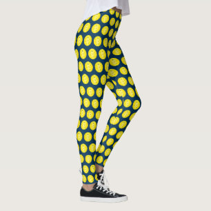 Pickleball Balls Gelb Blau Gemustert Leggings