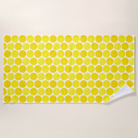 Pickleball Balls, Gelbe Pickleball Balls auf Weiß Strandtuch (Vorderseite)