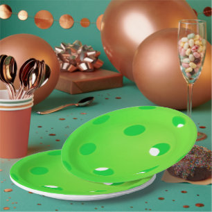 Pickleball Balls - Green Pickleball Balls auf Weiß Pappteller