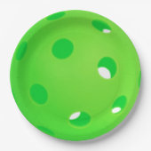 Pickleball Balls - Green Pickleball Balls auf Weiß Pappteller (Vorderseite)