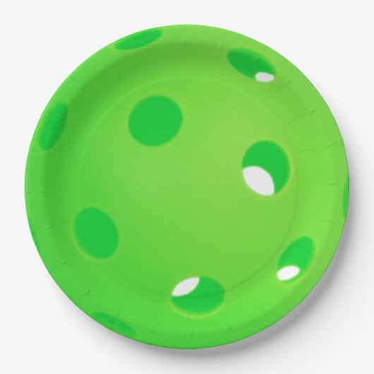 Pickleball Balls - Green Pickleball Balls auf Weiß Pappteller (Vorderseite)