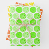 Pickleball Balls - Grün, Orange und Gelb Party Geschenkpapier Set (Beispiel)