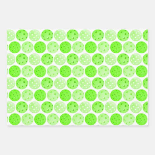Pickleball Balls - Grün, Orange und Gelb Party Geschenkpapier Set (Vorderseite)