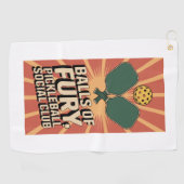 Pickleball Balls of Fury Social Club Golfhandtuch (Horizontal)