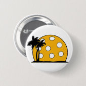 Pickleball Beach Sunset Button (Vorne & Hinten)