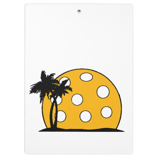 Pickleball Beach Sunset Klemmbrett (Rückseite)