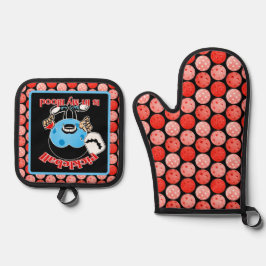 Pickleball befindet sich in meinem BlütenHalloween Ofenhandschuh & Topflappen-Set