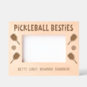 Pickleball Besties Gruppe der Freunde mit Namen Geätzte Rahmen (Vorderseite)
