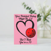 Pickleball Bewertung Valentine Herz rosa und rot Postkarte (Stehend Vorderseite)
