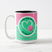 Pickleball Bewertung Valentinherz Rosa Türkis Zweifarbige Tasse (Links)