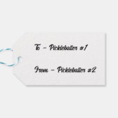 Pickleball Bewertung Valentinherz Rot und Weiß Geschenkanhänger (Rückseite Horizontal)