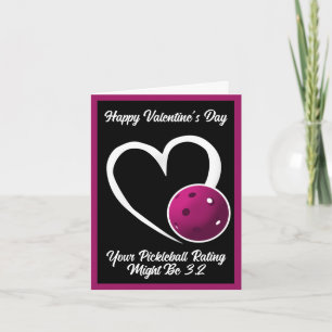 Pickleball-Bewertung Valentinsherz Lila Karte