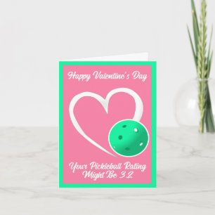 Pickleball Bewertung Valentinsherz Rosa Türkis Karte