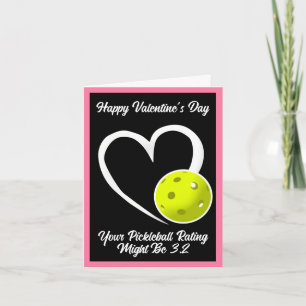 Pickleball Bewertung Valentinsherz Rosa und Gelb Karte