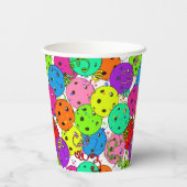 Pickleball Birthday Balloons Confetti Personalisie Pappbecher (Rückseite)