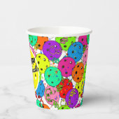 Pickleball Birthday Balloons Confetti Personalisie Pappbecher (Links)