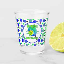 Pickleball Birthday Blue Green Paddle Ball Banging Schnapsglas