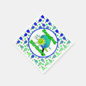 Pickleball Birthday Blue Green Paddle Ball Banging Serviette (Ecke)
