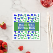 Pickleball Birthday Blue Green Paddle Ball Banging Serviette (Beispiel)