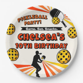 Pickleball Birthday Girls Party Retro Player Pappteller