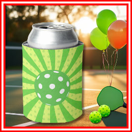 Pickleball Birthday Green RETRO Streifen Sport Dosenkühler