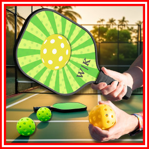 Pickleball Birthday Green RETRO Streifen Sport Pickleball Schläger