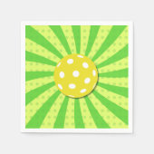 Pickleball Birthday Green RETRO Streifen Sport Serviette (Vorderseite)