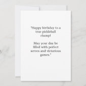 Pickleball Birthday Gruß (Rückseite)