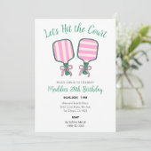 Pickleball Birthday Invite Einladung (Stehend Vorderseite)