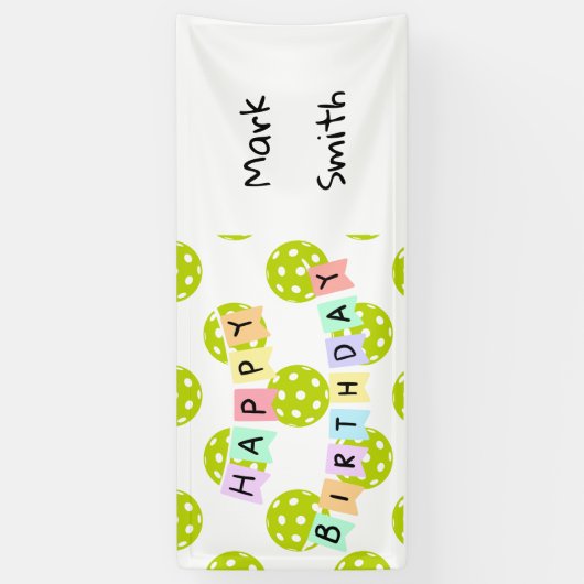 Pickleball Birthday Party Banner (Vertikal)