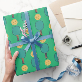 Pickleball Birthday Party Green Geschenkpapier