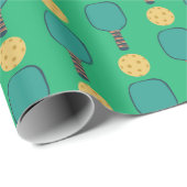 Pickleball Birthday Party Green Geschenkpapier (Rolleneckpunkt)