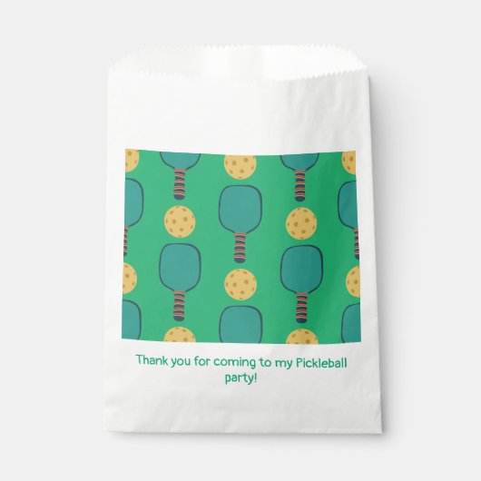 Pickleball Birthday Party Green Geschenktütchen (Vorderseite)