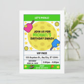 Pickleball Birthday Party Invitation Einladung (Stehend Vorderseite)