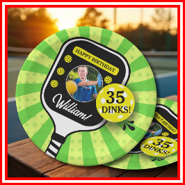 Pickleball Birthday Party RETRO Green Sports FOTO Pappteller