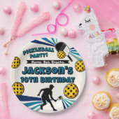 Pickleball Birthday Party Retro Vintag Player Pappteller (Party)